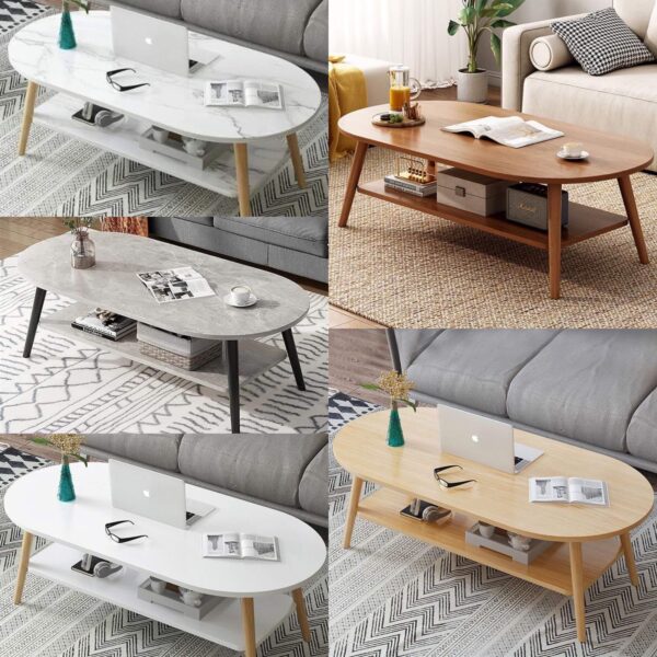 Mesa de centro moderna con repisa doble