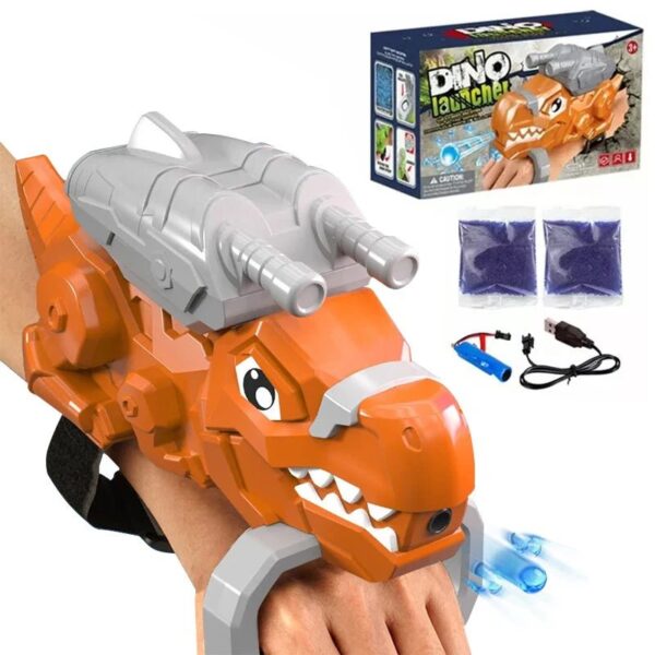 Pistola Lanzador De Bolas Hidrogel Dinosaurio Eléctrico Toys Naranja