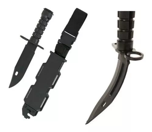 Cuchillo táctico M9 Plastico Negro y Coyote Airsoft