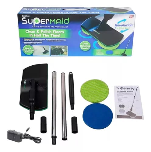 Mopa Eléctrica Recargable Limpiadora Pulidora Supermaid