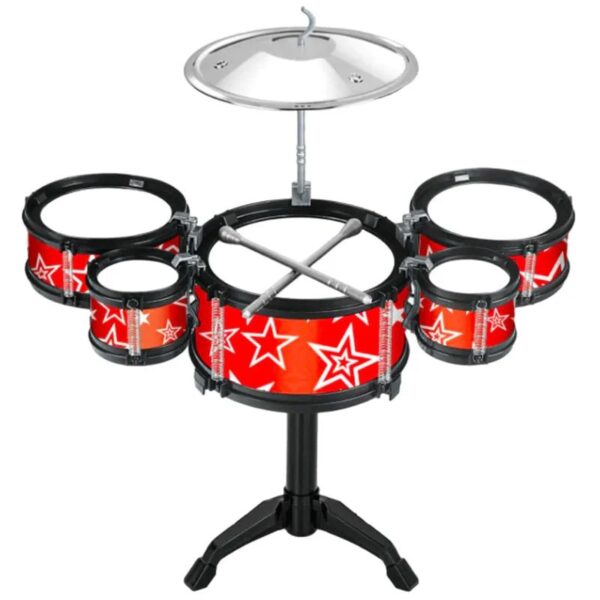 Mini Batería Musical Juguete Infantil 7 Pcs Jazz Drum Niños Rojo