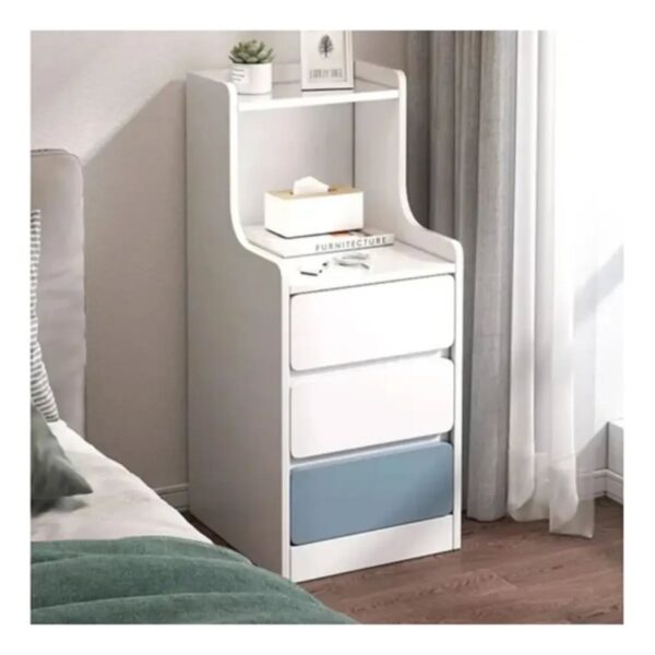 Velador Angosto de Madera con Cajones